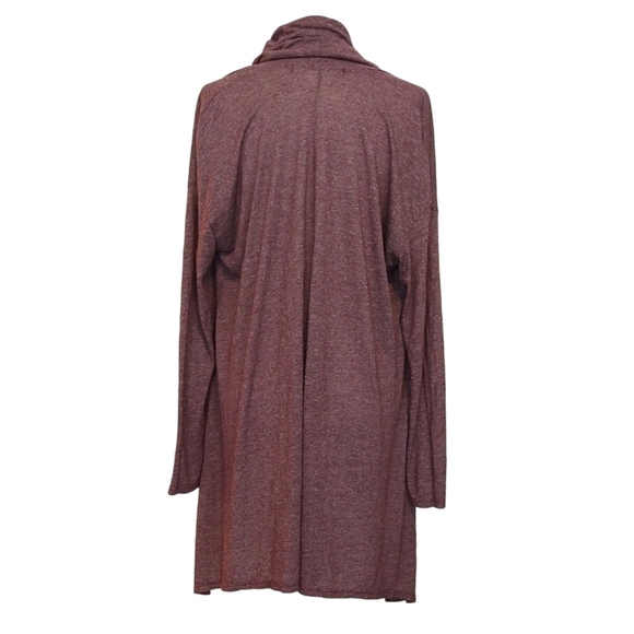 Michael Stars Burgundy Asymmetrical Cowl Neck Poncho Drape Front Slouchy - Picture 2 of 7